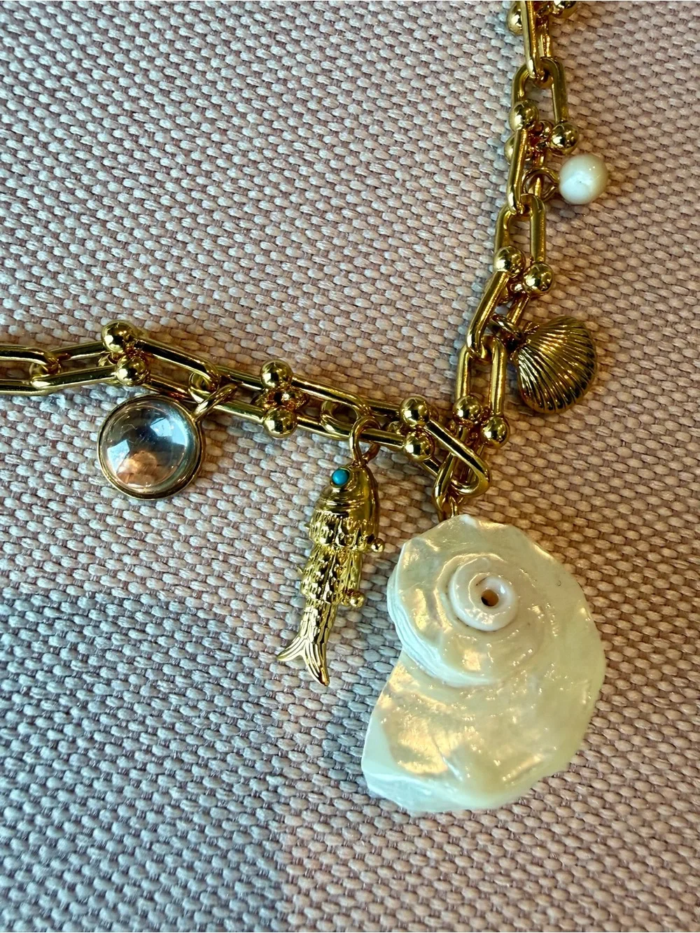 Madewell Mother of Pearl U-Link Charm Necklace - Picture 3 of 5